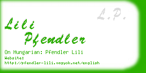 lili pfendler business card